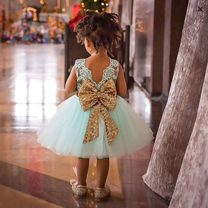 Baby Kids Girl Lace Bow Tutu Dress